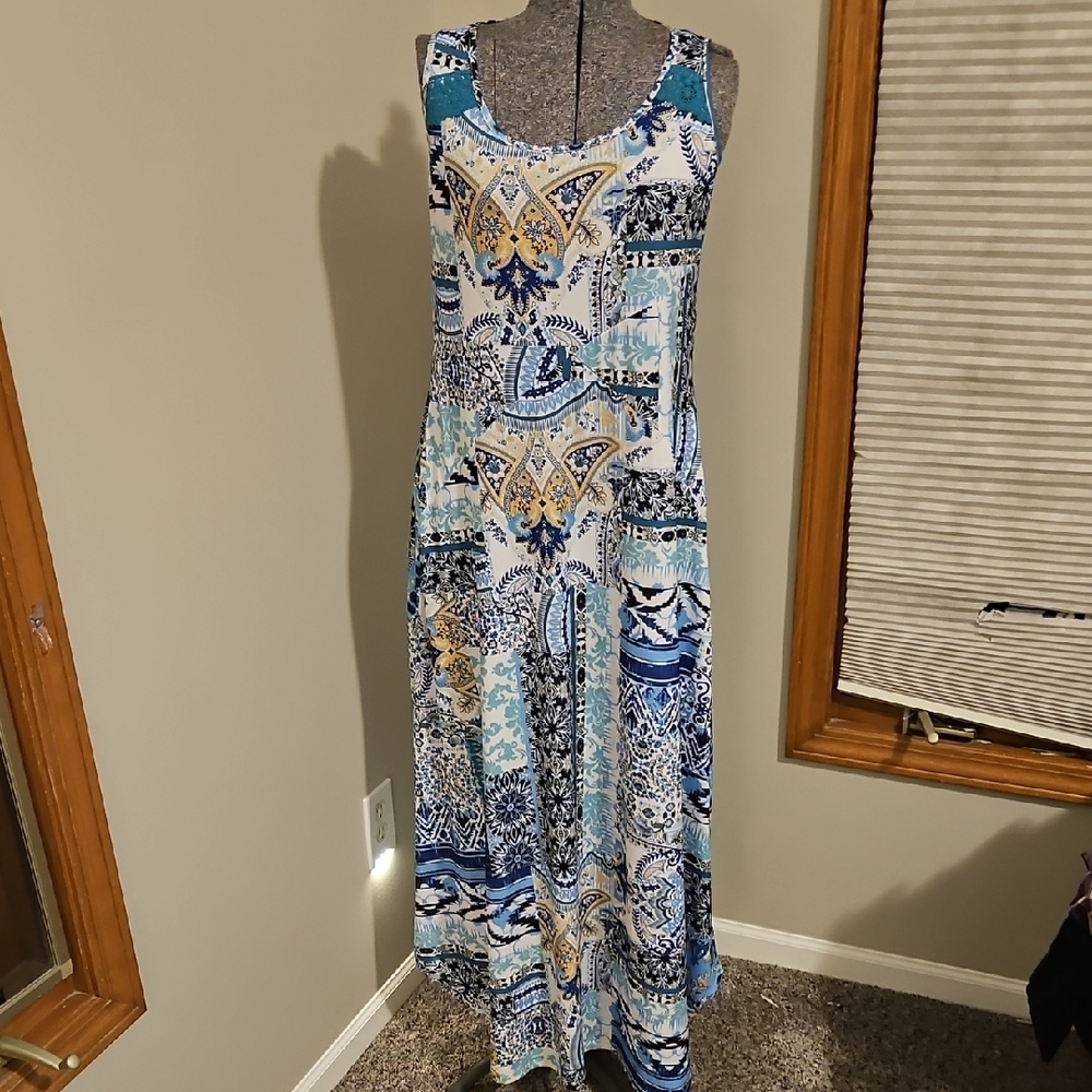 World Unity boho sleeveless maxi dress